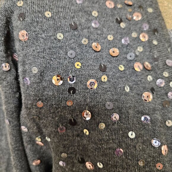 Chicos Cardigan Womens Size 3 Large Black Dip Dye Glam LS Sweater Sequins NWT - Picture 10 of 10